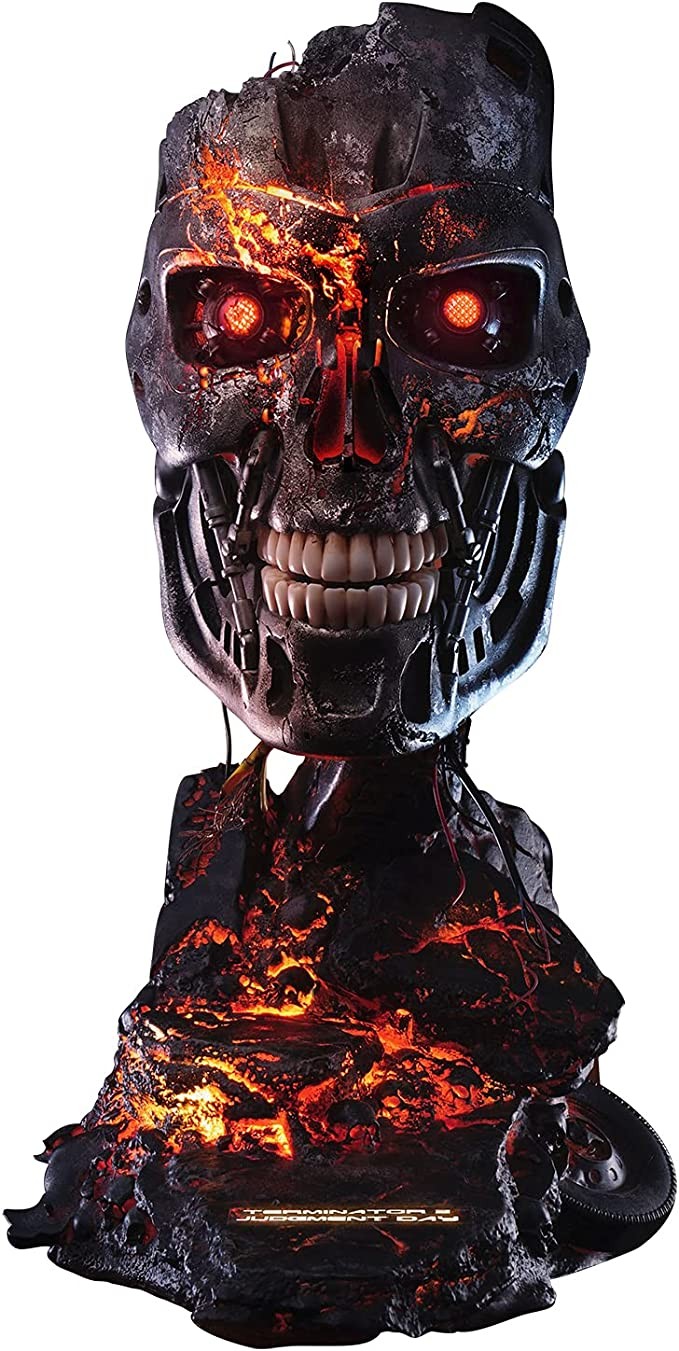 Electronic Arts Fine Art Terminator 2: Judgment Day Replica 1/1 T-800 Endoskeleton Mask Battle Damaged Version 46 cm, PA002TE2, Black